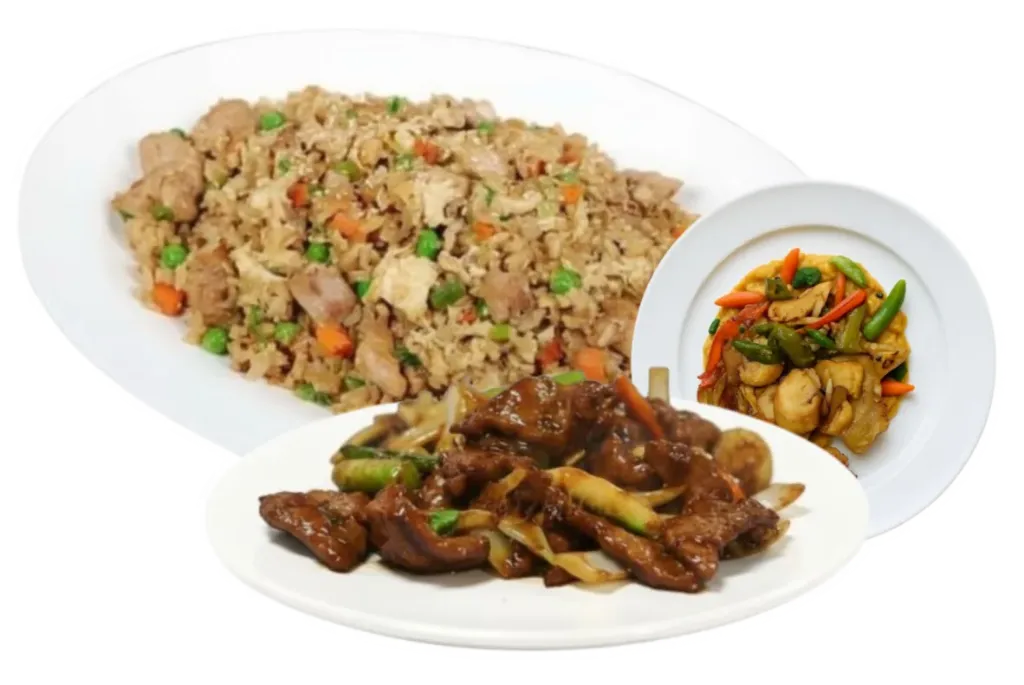 Combo 1: Chicken Fried Rice Mutton Sizzling Sauteed Vegetables