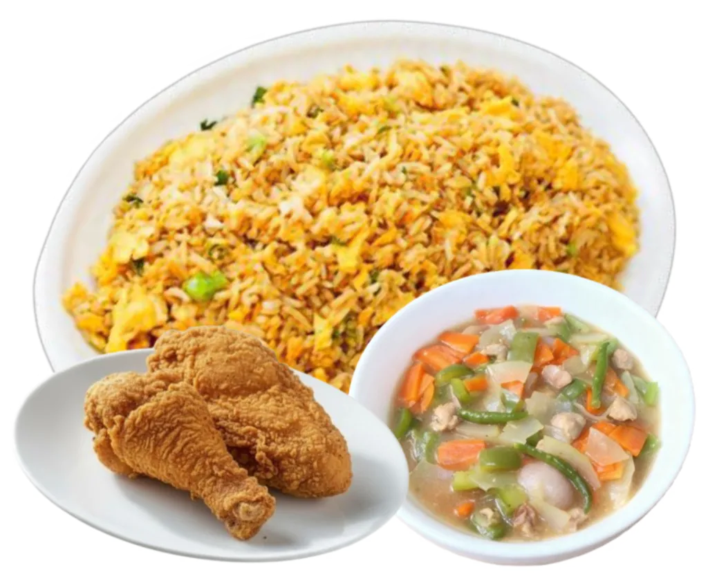 Combo 4: Egg Fried Rice Crispy Chicken Fry Chinese Vegetables